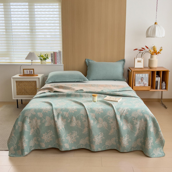 Pattern: Persian Yellow Green, Size Specification: 150x200 cm - Cotton Three-layer Yarn Towels Quil Q119-CJYD254232616PK