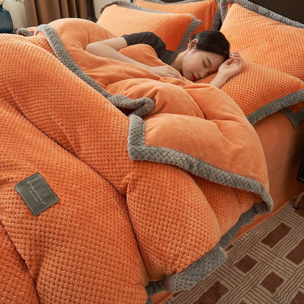Thick Warm Milk Fiber Four-piece Velvet Bed Sheet Quilt Cover Q119-CJYD1957808