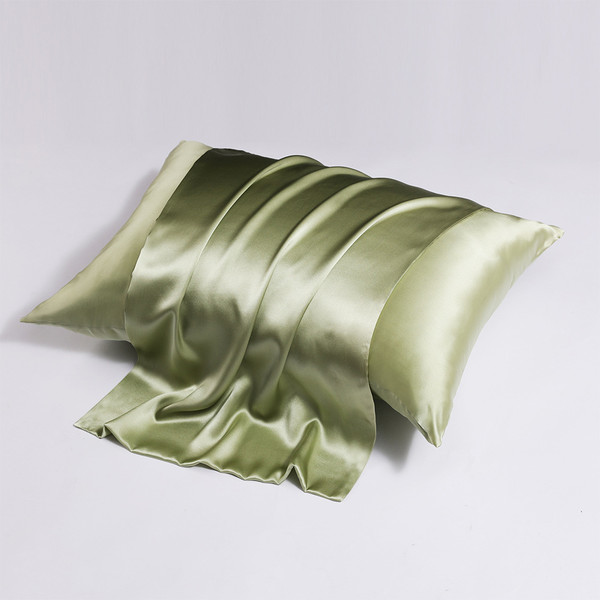 Pattern: Pea Green, Size Specification: 51x76CM - Zipper Silk Double-sided Pillowcase Household Q119-CJYD246236422VE