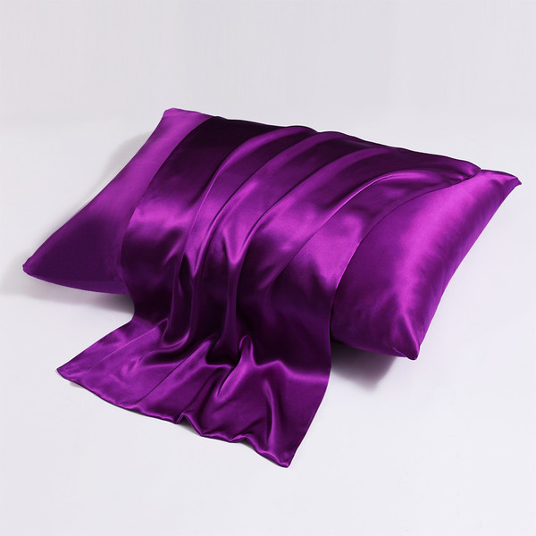 Pattern: Purple, Size Specification: 51x66CM - Zipper Silk Double-sided Pillowcase Household Q119-CJYD246236473UF