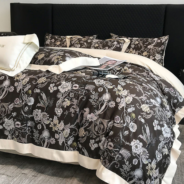 Pattern: Ali Garden Gray, Size Specifications: Suitable For 200cm Bed - American-style High-grade 1 Q119-CJCS195811107GT