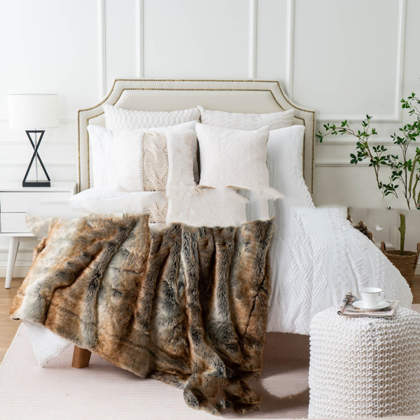 Color: Brown, Size Specification: 127x152cm - Thick And Portable European Style Fox Like Blanket Fo Q119-CJZW255675904DW