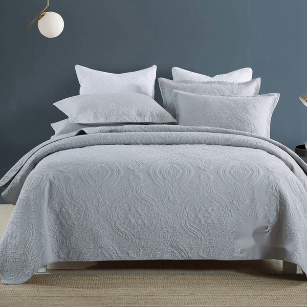 Pattern: Light Gray Damascus, Size: 230x250cm - Double-sided Plus-sized Pure Cotton Bed Cover All C Q119-CJYD246189403CX