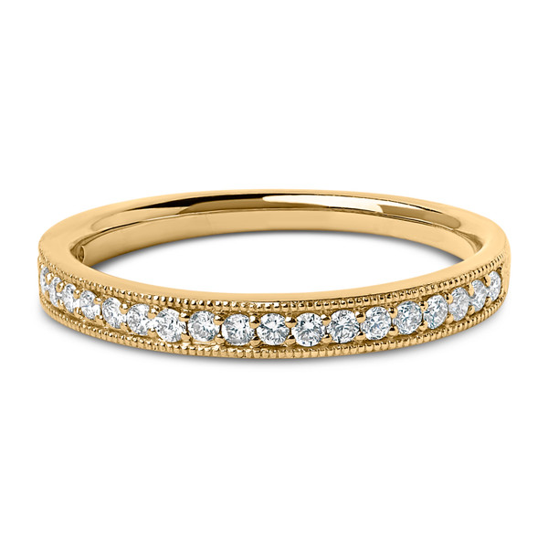 14K Yellow Gold 1/4 Cttw Round Diamond Milgrain Wedding Band (I-J Color, SI2-I1 Clarity) - Size 6.5 N162-024559RASH