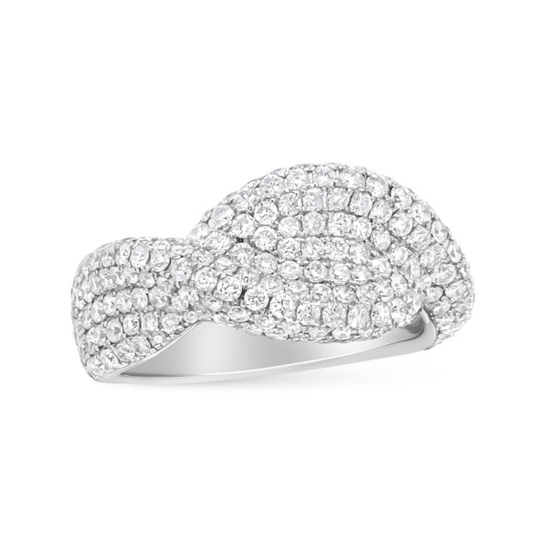 18K White Gold Cluster 2 1/4 Cttw Diamond Fashion Ring (F-G Color, VS1-VS2 Clarity) - Ring Size 7 N162-020087RD01