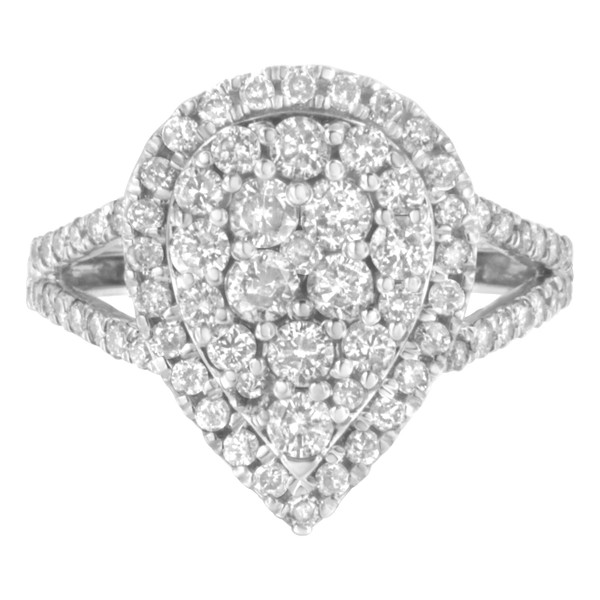 .925 Sterling Silver Diamond Cluster Ring (1 1/2 Cttw, H-I Color, I1-I2 Clarity) - Size 8 N162-016382R800