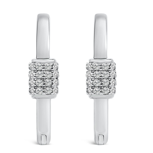 10K White Gold 3/8 Cttw Lab Grown Diamond Heart Shaped Huggie Hoop Earrings N162-023635ES19