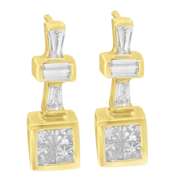14K Yellow Gold 1 1/3 cttw Diamond Hoop Earrings (G-H, VS1-VS2) N162-74-3698YDM
