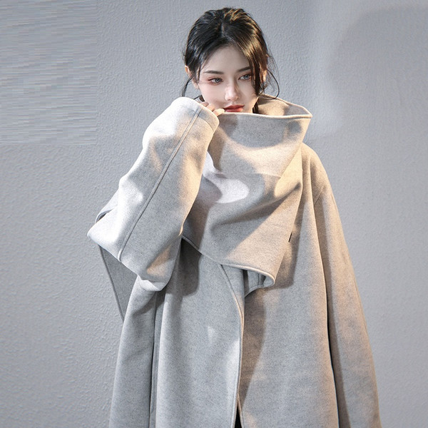Trendy One-shoulder Scarf Men's And Women's Loose Leisure Short Coat Q119-CJYD2233714