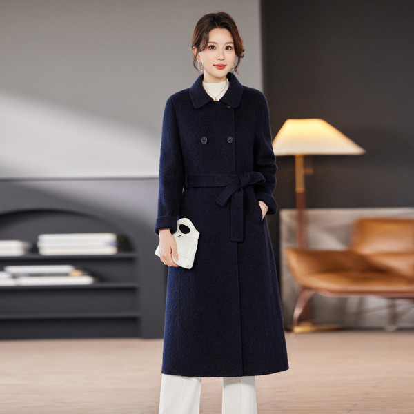 Double-breasted Over-the-knee Fashion Zero Cashmere Coat Q119-CJQB2537805
