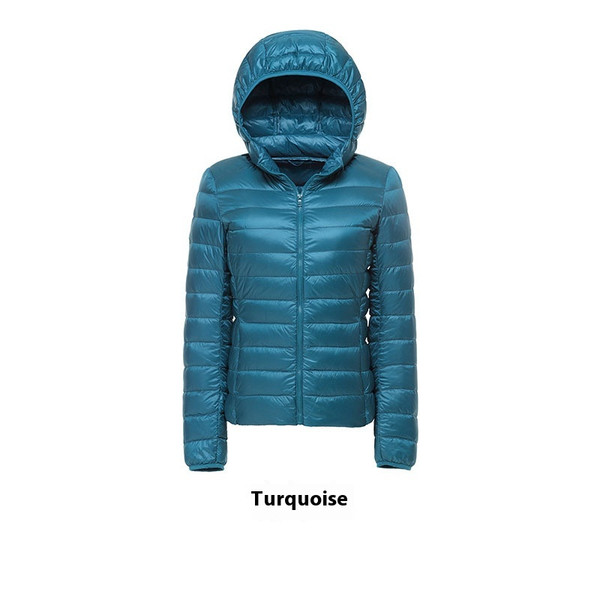 Color: Lake Blue, Size: 4XL - Women's Short Slim-fit Lightweight Thin Loose Hooded Coat Q119-CJYD253635670RI