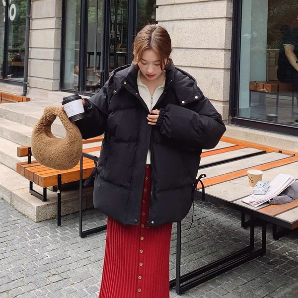 Color: Black, Size: S - Women's Autumn And Winter Loose And Warm Cotton-padded Jacket Q119-CJJK252823708HS