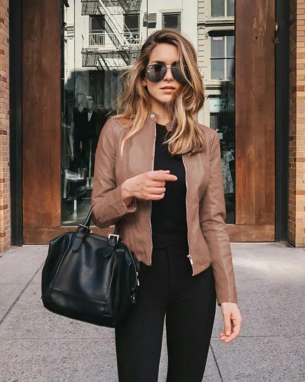 Color: Gold, Size: XXXL - Womens Spring Full Long Sleeve Jacket Coat Autumn Leather Blazer Winter Z F640-12000042770972279