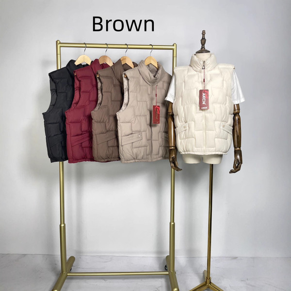 Color: Brown, Size: M - Stylish And Lightweight Design Sense Silk Line Thermal Vest Q119-CJYD247369909IR