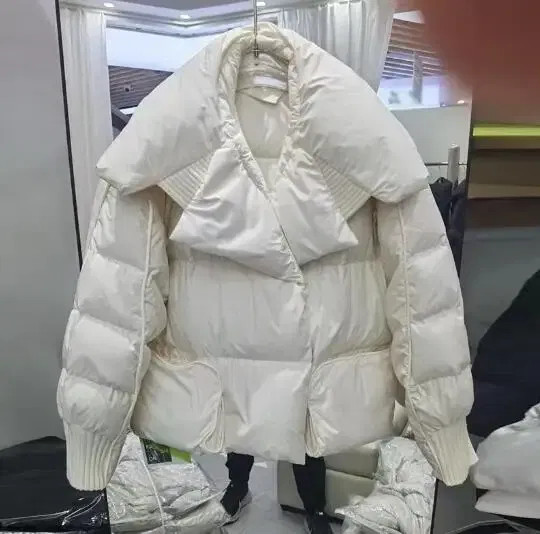 Color: green, Size: S - Overcoat 2025 New Fashion Women Down Jacket Winter White Duck Down High Qua F640-12000042198591343