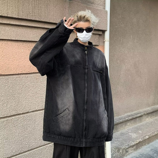 Color: Black, Size: L - Retro American Denim Coat Loose Jacket Q119-CJXZ201771715OL