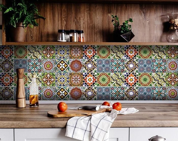 6" X 6" Mediterranean Mash Mosaic Peel and Stick Tiles N270-399852