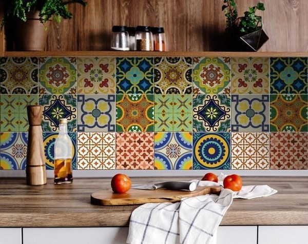 5" X 5" Auguri Mix Peel and Stick Removable  Tiles N270-400021
