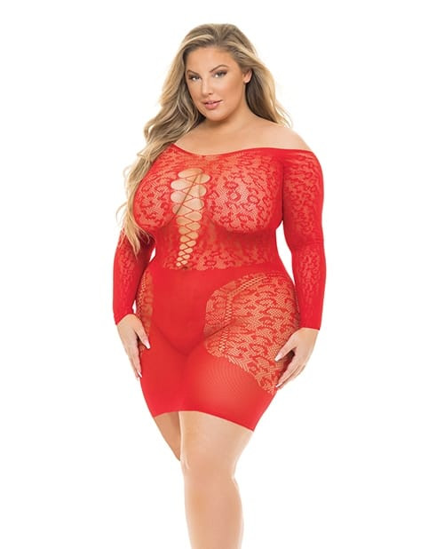 Pink Lipstick Animal Inside Chemise Red QN X615-PL25116-RD-OQ
