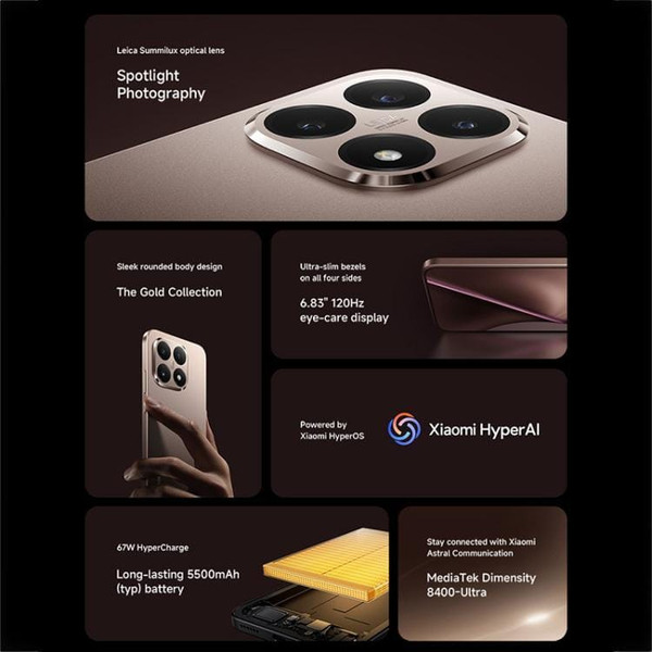 [HK Warehouse] Xiaomi 15T Global, 12GB+256GB,  Screen Fingerprint, 6.83 inch Xiaomi HyperOS 2 Media D783-MPH3062B