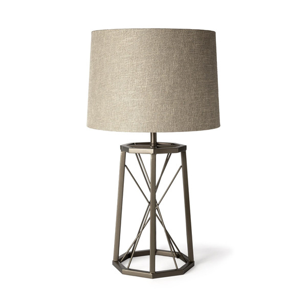 29" Bronze Lamp Base LED With Beige Shade N270-392237