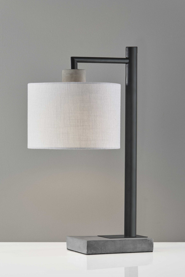23" Gray Metal Novelty Table Lamp With White Empire Shade N270-372730