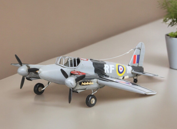 4" Black and Gray Metal Hand Painted Model Airplane N270-489460