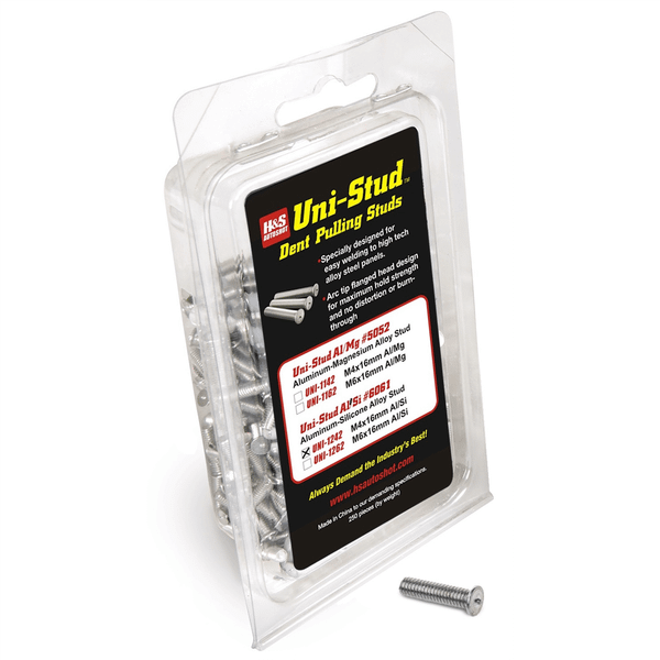 H&S AutoShot UNI-1242 Aluminum Stud Dent Pull M4 x 16mm Al/Si #6061 Alloy (250-Pack) T398-HSA1242