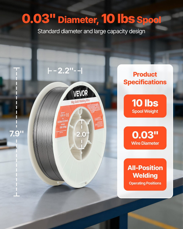 Flux Core MIG Welding Wire, E71T-11 0.03-inch 10 LBS, Gasless Mild Steel Welding Wire with Low Spat E415-MIGHSYXHSE718TJM0001V0