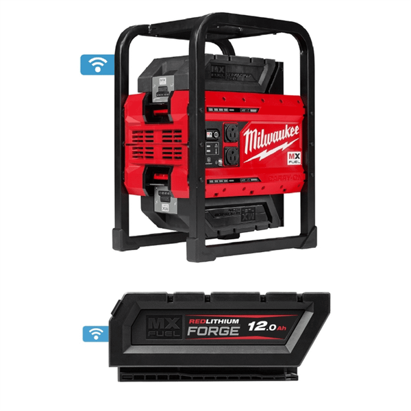 Milwaukee Tool MX FUEL CARRY-ON 3600W/1800W Power Supply Kit with MX FUEL REDLITHIUM FORGE HD12.0 B T398-MLWMXF002-1HD812