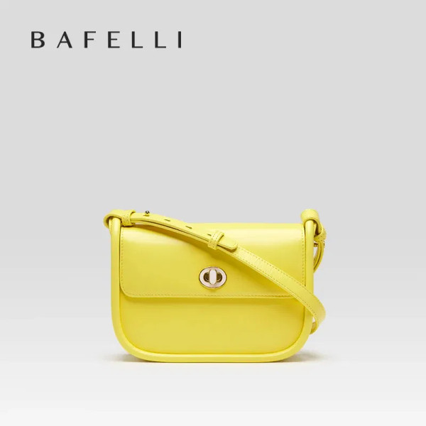Color: Gold - BAFELLI 2024 WOMEN'S NEW TREND LEATHER SADDLE BAGS FASHION STYLE ORIGINAL DESIGNER LU F640-12000030459353885
