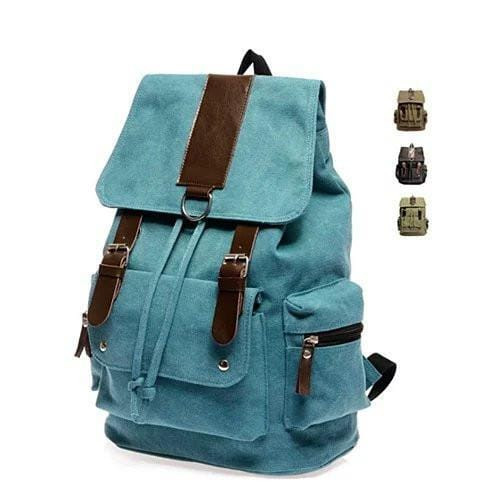 Color: Brown - Back To Campus Canvas Backpack In 4 Colors K290-5744049925