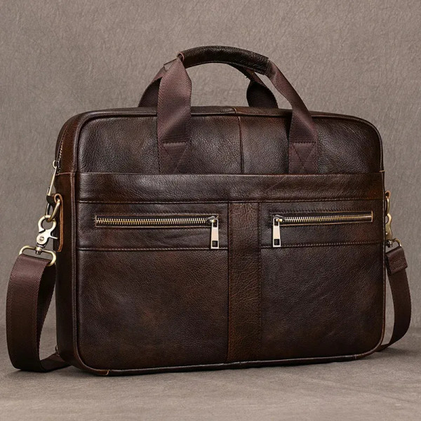 Color: black, Ships From: CHINA - Newsbirds Leather Men Briefcase Doctor Layer Business Man Laptop  F640-12000035733618685