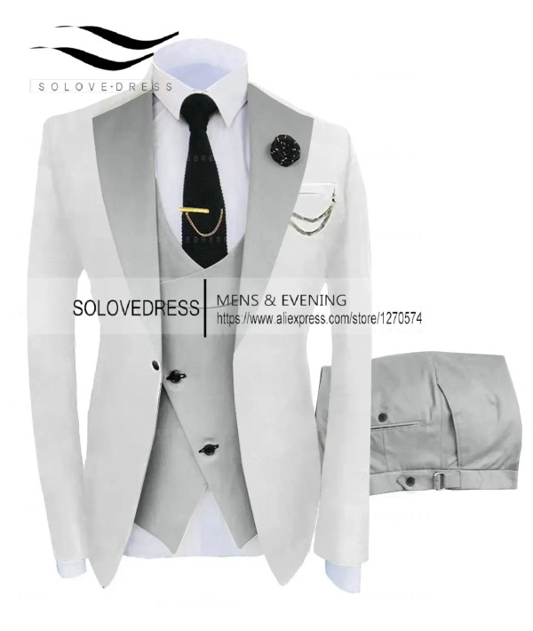 Color: Khaki, Size: 5XL - ( Jacket + Vest + Pants )Suits for Mens 2024 Casual Business Suit High-en F640-12000029465731942