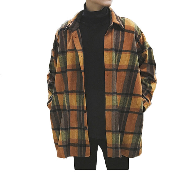 Men's Men's Shirt New Woolen Loose Long Sleeve Shirt Casual Fashion Apparel Q119-CJNSWTXZ00279
