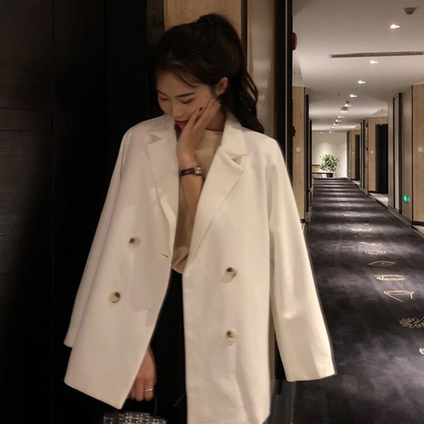 Color: White, Size: L - Design Sense Fashionable Foreign Style Loose Casual Small Suit Women''s Kor Q119-CJQB107800513MN