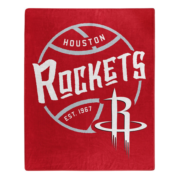 Houston Rockets Blanket 50x60 Raschel Blacktop Design Z157-9060416198
