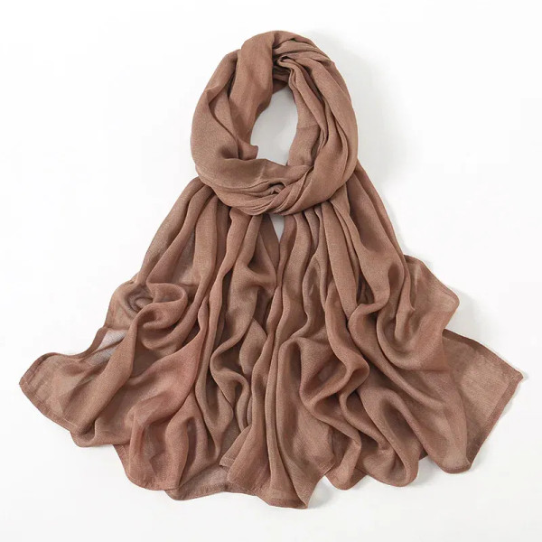 Color: WHITE - Ramadan Solid Color Big Size Cotton Rayon Hijab Scarf Women Muslim Headscarf Wraps S F640-12000039784706932