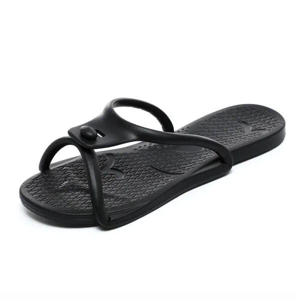 Color: black, Shoe Size: 41-42 - Summer New Travel Portable Foldableing Slippers for Men and Women  F640-12000046630222361