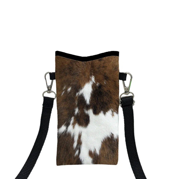 Color: black, Size: Extra Large - Cow Graffiti Crossbody PhoneBag Adjustable Detachable Strap Desig F640-12000049117518085