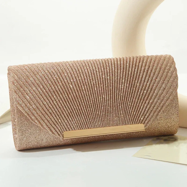 Color: Champagne - Fashion Elegant Clutch Bag New 2023 Hot Selling Chain Dinner Bag Bride Bridesmai F640-12000035083878624