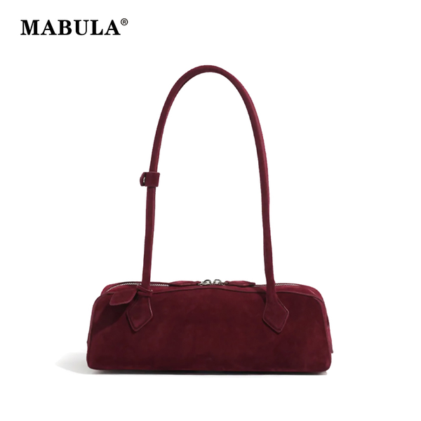 MABULA Brand Luxury Design Genuine Leather Underarm Shoulder Bag Cow Leather Fashion Suede Hobos Ha F640-3256808180598808