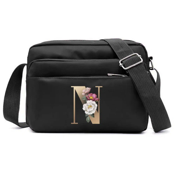 Color: Orange - New Fashion Multi-layer Travel Leisure Simple Storage Bag Black Gold Letter Series  F640-12000038175142860