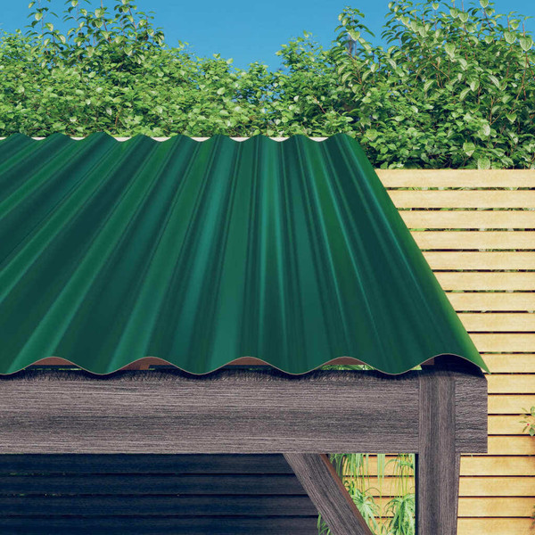  Roof Panels 12 pcs Galvanized Steel Green 31.5"x14.2" A949-319133