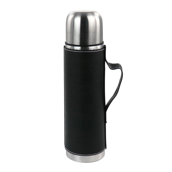 Mr. Coffee 23oz Stainless Steel Thermal Travel Bottle in Leatherette D970-131005.01