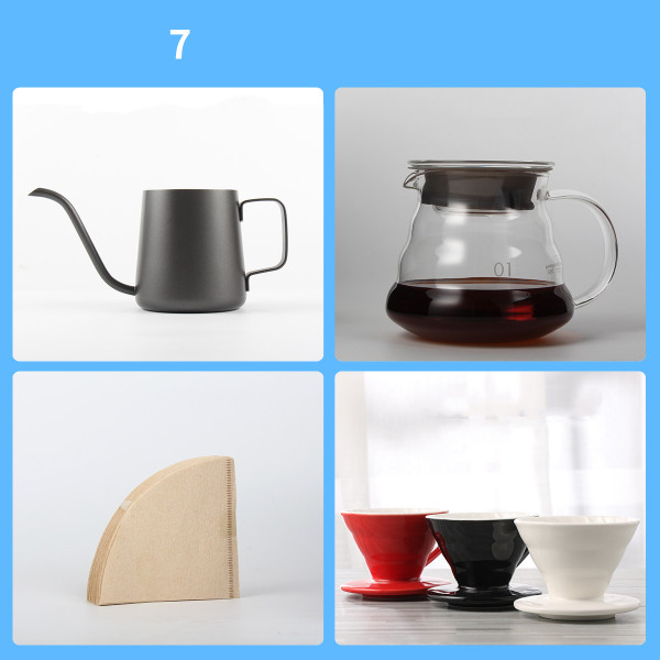style: 9style - Hand-Made Coffee Pot Set, Household Drip-Type Filter Cup, Glass Sharing Pot, Coffee Q119-CJCJ108811709IR