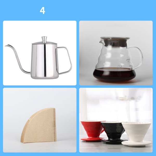 style: 6 Style - Hand-Made Coffee Pot Set, Household Drip-Type Filter Cup, Glass Sharing Pot, Coffe Q119-CJCJ108811706FU