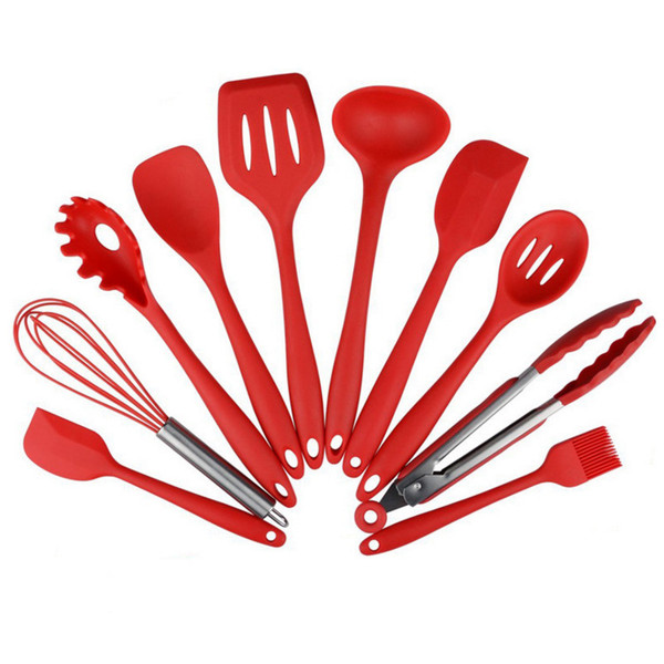 Silica gel kitchen utensils 10 pieces of non stick pan silica gel kitchenware suit environmental pr Q119-CJJJCFCJ00187