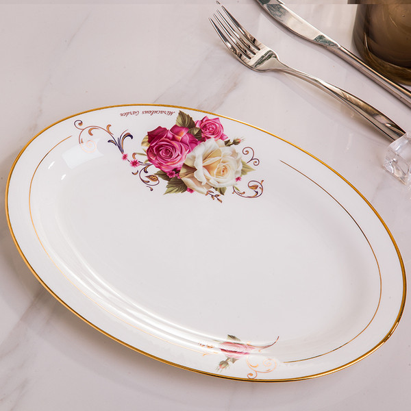 style: F - Oval Jingdezhen Ceramic Large Serving Plate Q119-CJCJ117715006FU