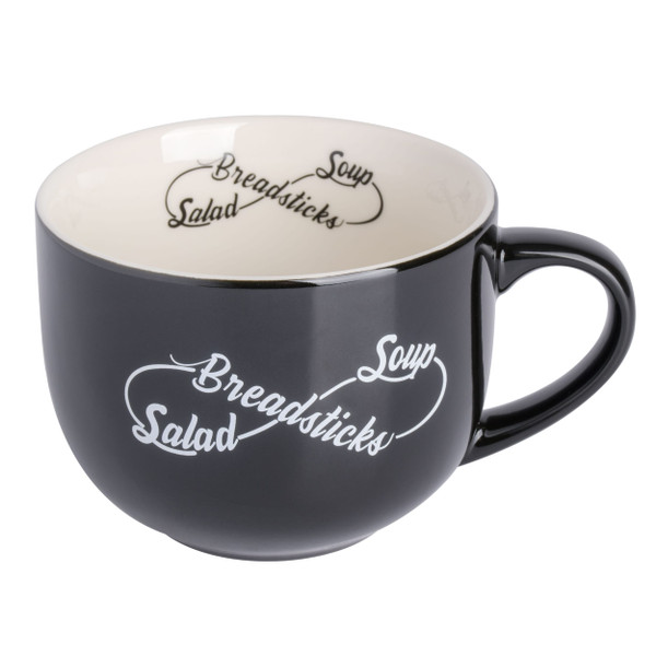 Babish 17 Ounce Wide Fine Ceramic Breadstick Soup & Salad Mug in Black D970-131305.01R